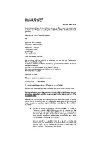 2019 08 06 - Consultation Publique