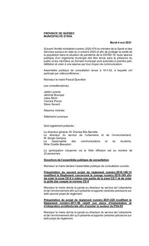 2021 05 04 - Consultation Publique