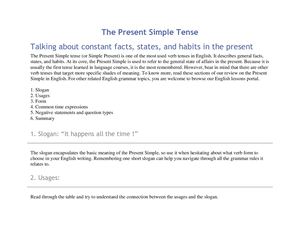 1 The Present Simple Tense