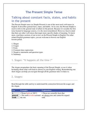 2 The Present Simple Tense