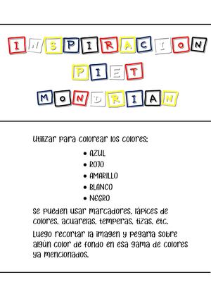 Mondrian Piet - Colorear Animales