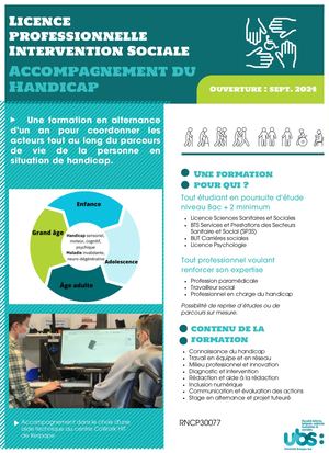 Flyer Licence professionnelle Accompagnement du Handicap