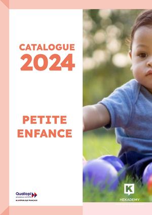 Catalogue Petite Enfance 2024