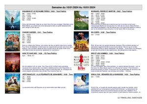 Agde : tout le programme du cinéma "Le Travelling" du 10 au 16 janvier