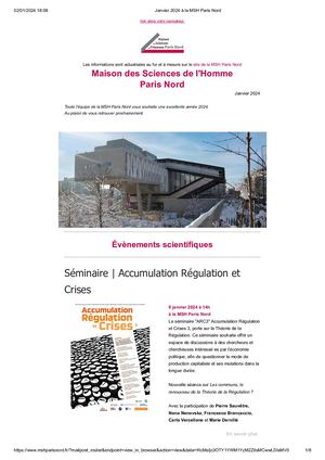 Janvier 2024 à La Msh Paris Nord