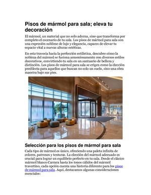 Pisos De Mármol Para Sala; Eleva Tu Decoración