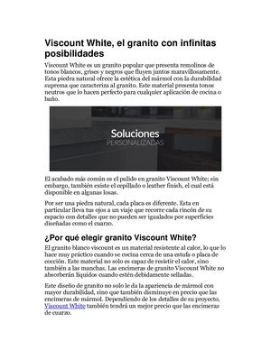 Viscount White, El Granito Con Infinitas Posibilidades