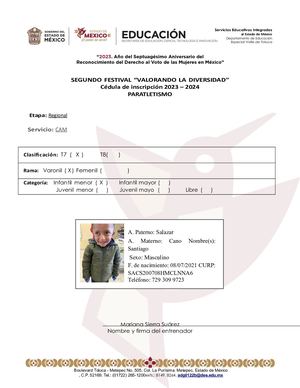 Cédulas De Inscripción