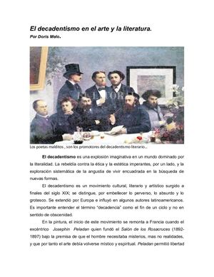 El Decadentismo En El Arte Y La Literatura