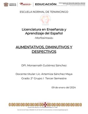 Aumentativos, Diminutivos Y Despectivos