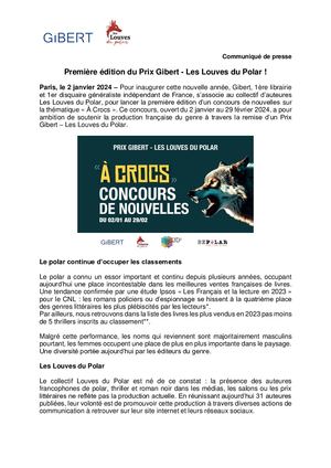 CP Concours de nouvelles Gibert - Les Louves Du Polar