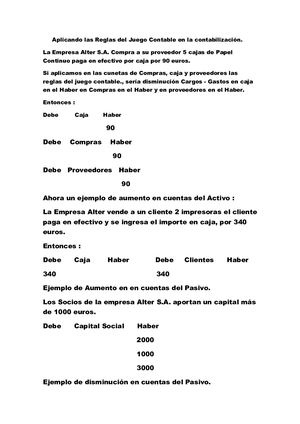 Aplicando Las Reglas Del Juego Contable En La Contabilización