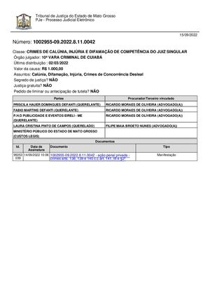 Promotora Sasenazy Daufenbach Oferece Acordo A Laura Campos Para Extinguir Açao De Priscila Hauer