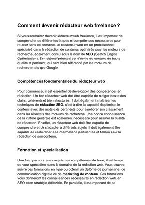 Comment Devenir Rédacteur Web Freelance