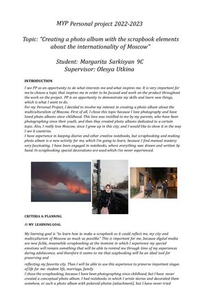 Creating a photo album with the scrapbook