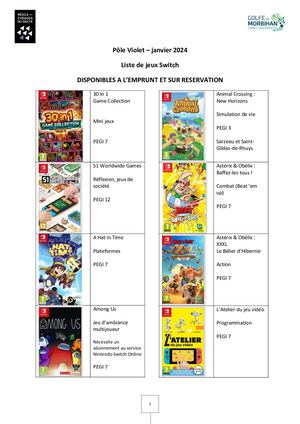 Liste De Jeux Switch 2024