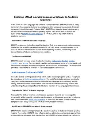 Exploring Emsat In Arabic Language A Gateway To Academic Excellence