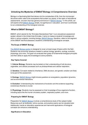 Unlocking The Mysteries Of Emsat Biology A Comprehensive Overview