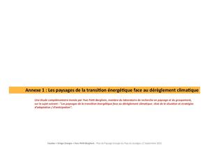 Les paysages de la transition énergétique face au dérèglement climatique