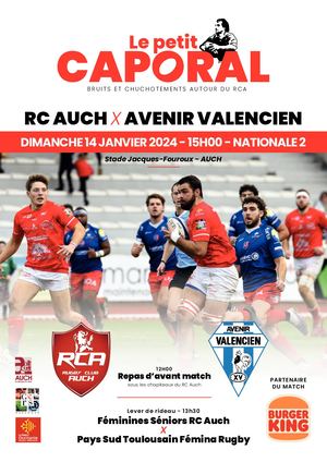 RC Auch Vs Avenir Valencien - 14 janvier 2024