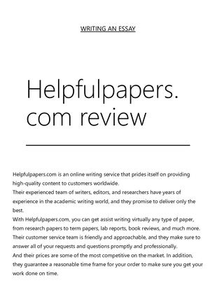 Writinganessay Org Helpfulpapers Com Review
