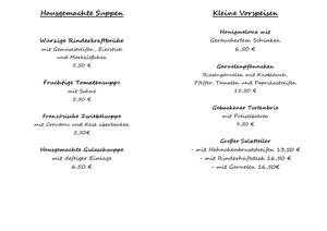 Speisekarte - Kupferpfanne Usseln