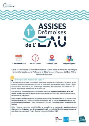 Les 1ères Assises Drômoises de l’eau - Restitution Globale Des Ateliers