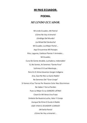 Mi país Ecuador