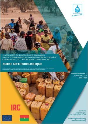 ELABORATION DES PROGRAMMES REGIONAUX D'APPROVISIONNEMENT EN EAU POTABLE DES REGIONS DU CENTRE OUEST, DU CENTRE SUD ET DU CENTRE EST