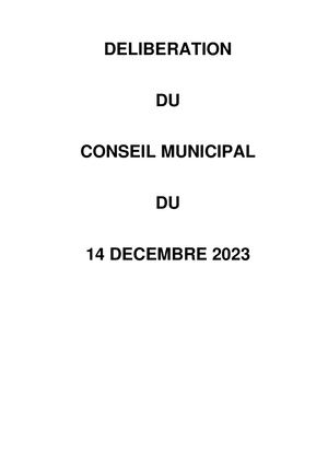 Délibérations CM 141223