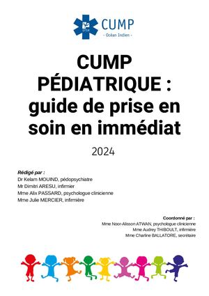 CUMP PEDIATRIQUE_ Guide De Prise En Soins En Immédiat
