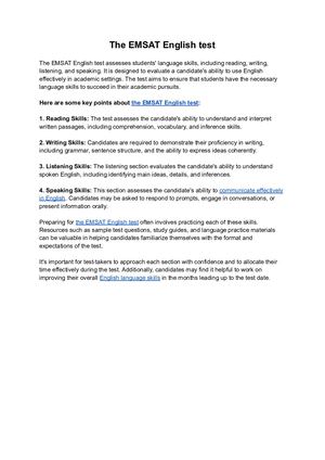 The Emsat English Test