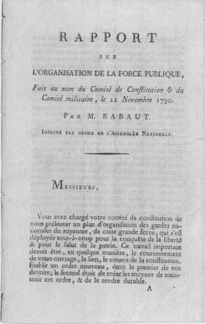 1790 Rapport Organisation Force Publique