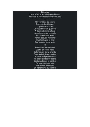 Décimas A José Francisco Abermúdez