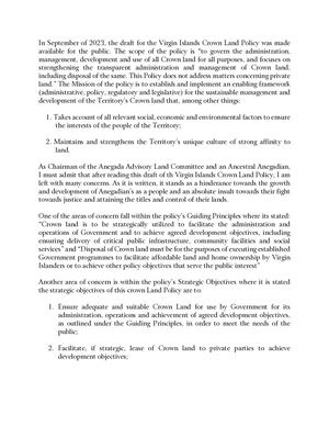 Response To Vi Crown Land Policy