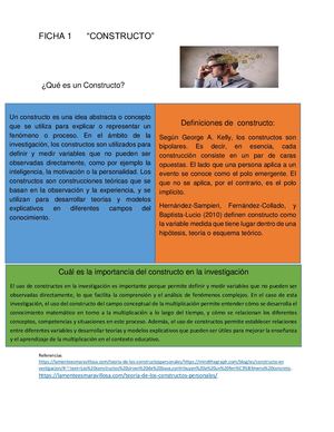 Fichas De Constructo, Variables Y Diferencias Ocupacional