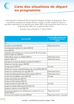 Ecos Tbc Liste Des Situations De Départ Au Programme