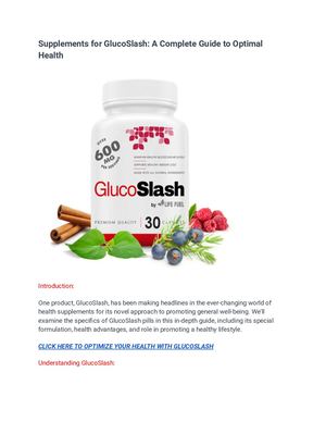 Supplements For Gluco Slash