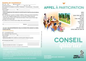 Appel à Participation Conseils De Quartier