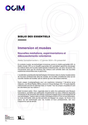 [Ocim] Immersion et musées : nouvelles médiations, expérimentations et déboussolements volontaires