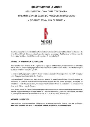Règlement Concours Floralies 2024