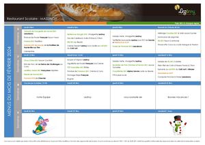 Menu février 2024