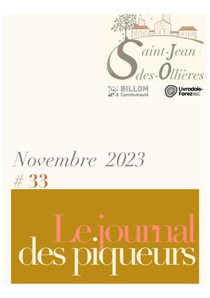 Bulletin Municipal St-JEAN-DES-OLLIERES 8 novembre 23