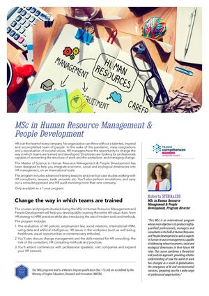 Master of Science Human Resource Management &  People Development EN