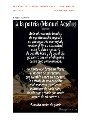 Poema A La Patria Víctor Velásquez