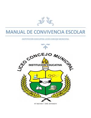 Manual De Convivencia Liceo Concejo Municipal