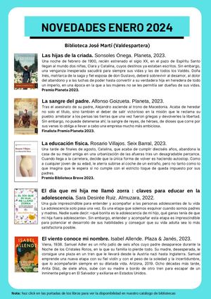 Novedades Enero 2024 - BPM José Martí (Valdespartera)