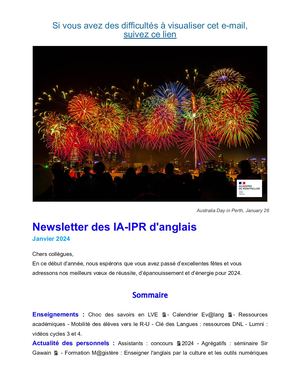 Newsletter #5 Des Ia Ipr D'anglais Janvier 2024