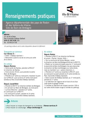 Fiche d'accès agence Redon Vallons site de Bain