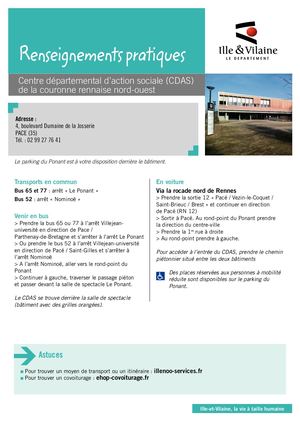 Fiche d'accès Cdas couronne rennaise nord-ouest